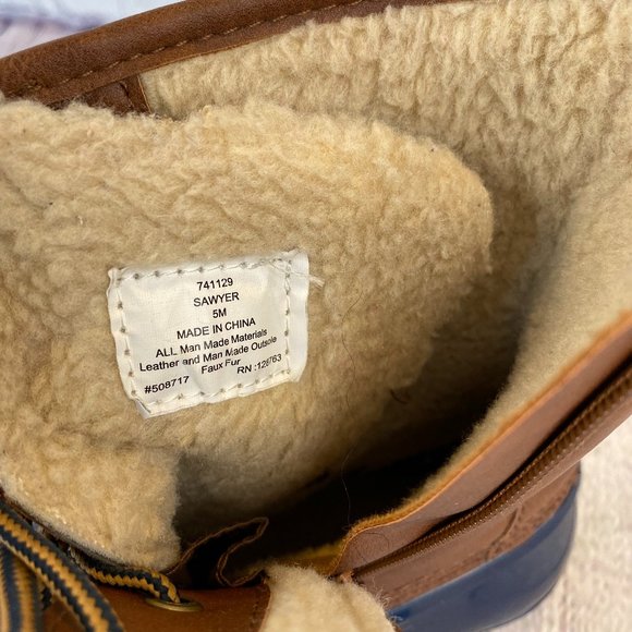 Sporto Sawyer Lace Up Rain Boots Brown/Blue - Picture 6 of 9